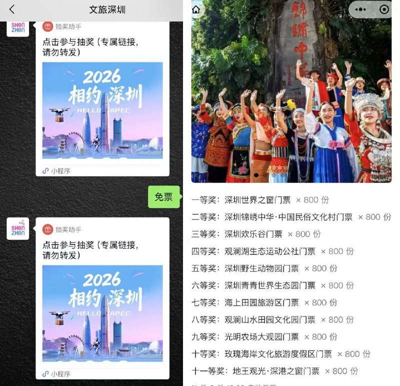 文旅深圳 公z号回复：兔票6号开 多号拉满先
